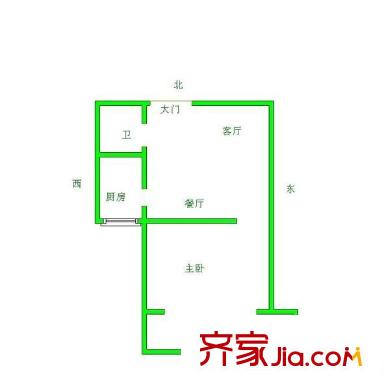 群升國際B區(qū) 1室 戶型圖