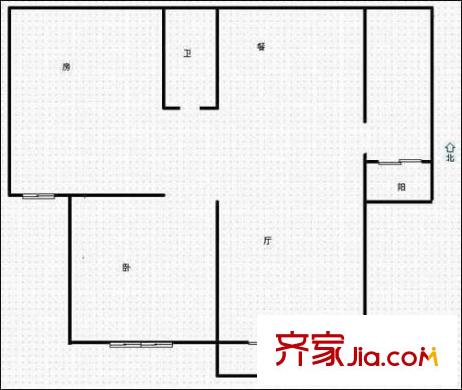 群升國際B區(qū) 2室 戶型圖