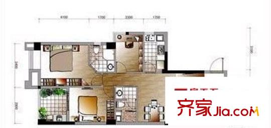 群升國(guó)際B區(qū) 3室 戶型圖