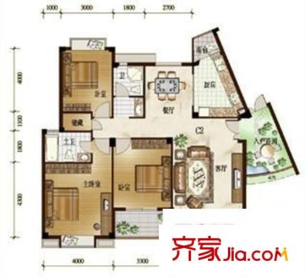 大儒世家觀嵐戶型圖仁文大儒世家一期觀嵐 3室 戶型圖 3室2廳2衛(wèi)1廚