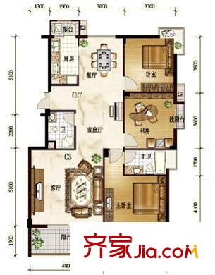 大儒世家觀嵐戶型圖仁文大儒世家一期觀嵐 4室 戶型圖 4室2廳2衛(wèi)1廚