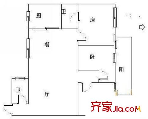 濱江麗景一期狀元山莊戶(hù)型圖狀元山莊 3室 戶(hù)型圖 3室2廳2衛(wèi)1廚