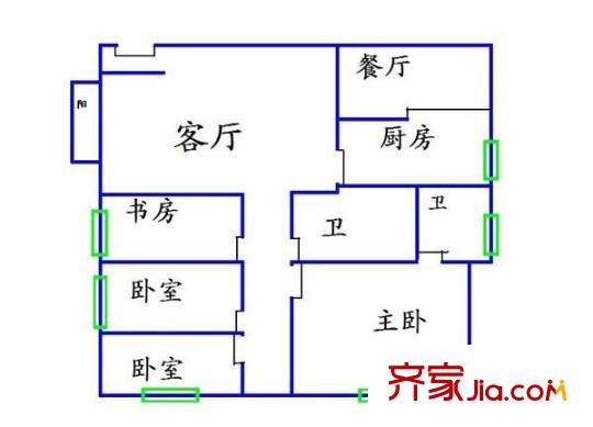 中福西湖花園 4室 戶型圖