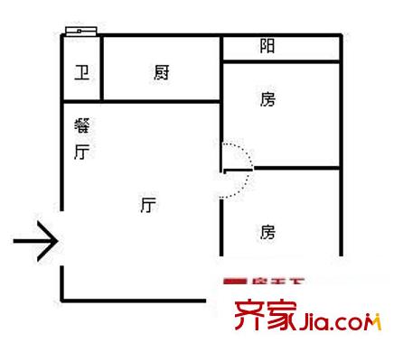 永恒新村 2室 戶型圖