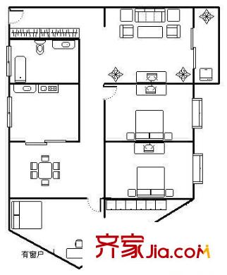益力公寓 3室 戶型圖