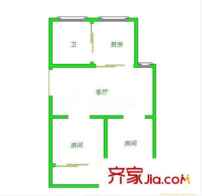省直屏西 2室 戶型圖