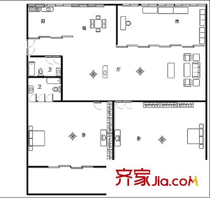 三華花園 3室 戶型圖