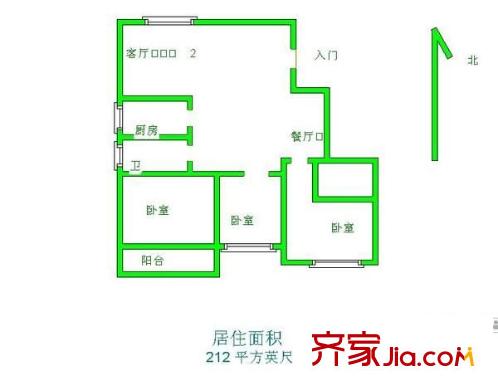 琴亭苑 3室 戶型圖