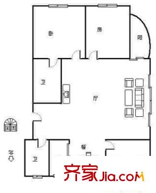 閩澳花園 3室 戶型圖