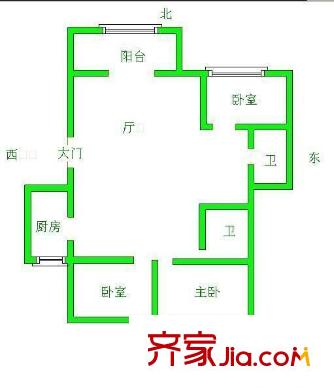 嘉興小區(qū) 3室 戶型圖