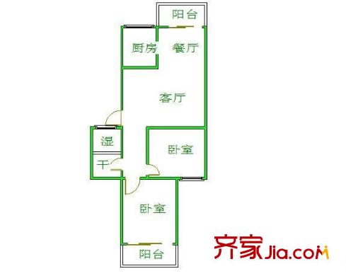 金山明星 2室 戶型圖