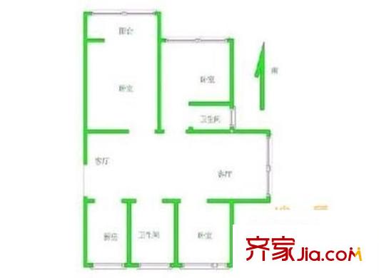 沈家灣花園小區(qū) 3室 戶型圖