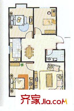 東升小區(qū) 3室戶型圖