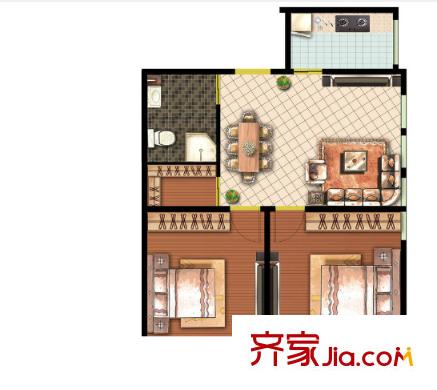 水岸畢家索戶型圖2室2廳 2室2廳