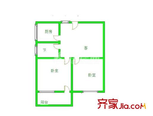 岳峰新村 2室 戶型圖
