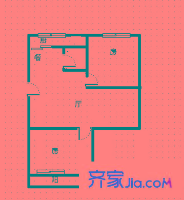 岳峰新村 2室 戶型圖
