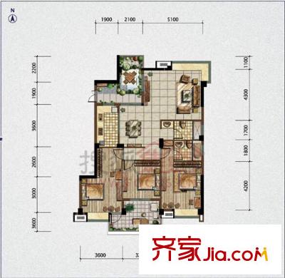 世歐彼岸城C區(qū)戶型圖戶型圖5 