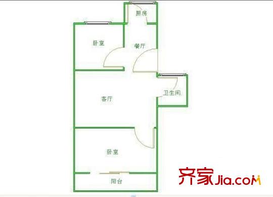 金浦小區(qū) 2室 戶型圖