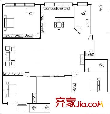 福圓花園 4室 戶(hù)型圖