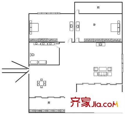 福圓花園 3室 戶型圖