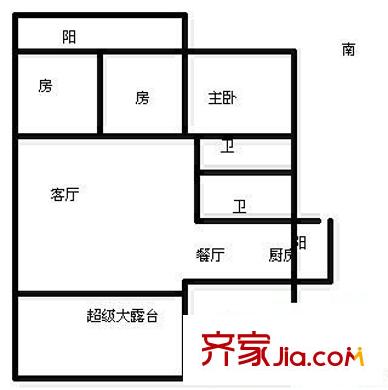 正祥濱江假日1期 3室 戶型圖
