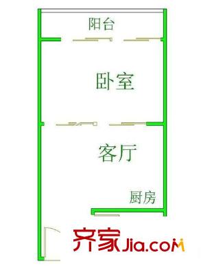 九彩華庭 1室 戶型圖