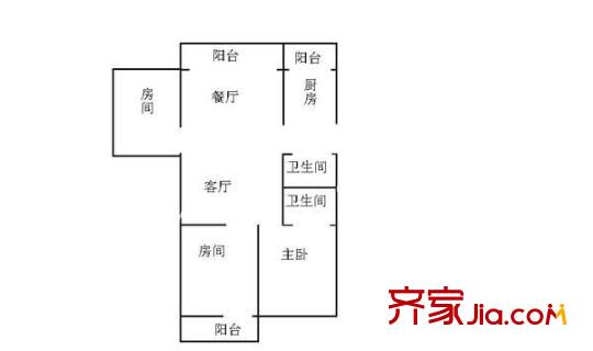 湖濱花園 3室 戶型圖