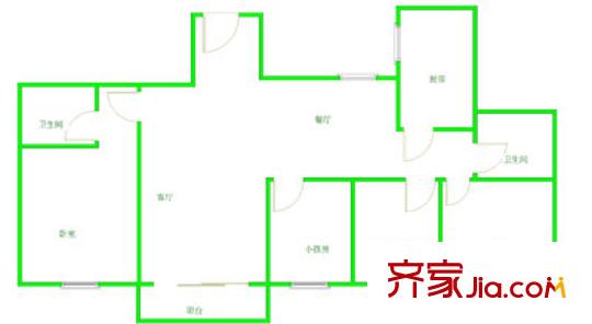 湖光花園 3室戶型圖