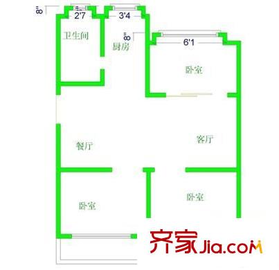 光祿新坊 3室 戶型圖