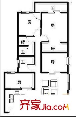 東城公寓 3室 戶型圖