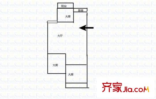 東城公寓 3室 戶型圖