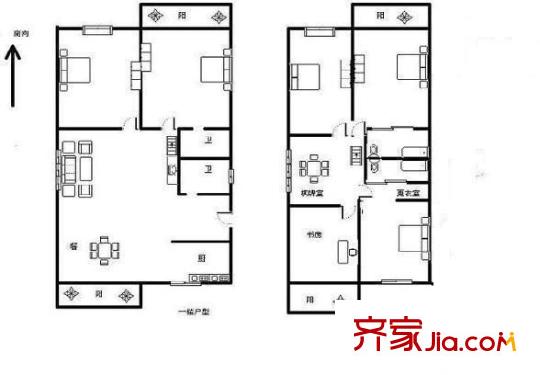 香江明珠 5室 戶型圖