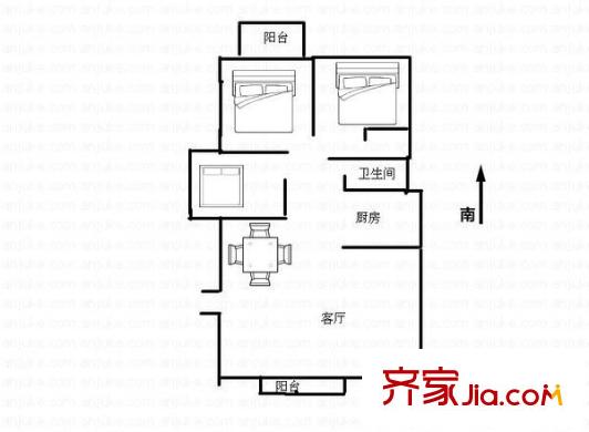萬隆花園 3室 戶型圖