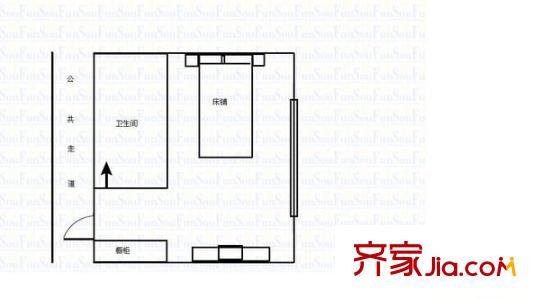 福祿坊 1室 戶型圖