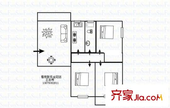 丞相坊小區(qū) 3室 戶型圖
