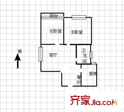 丞相坊小區(qū) 2室 戶型圖