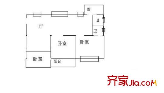 保定小區(qū) 3室 戶型圖