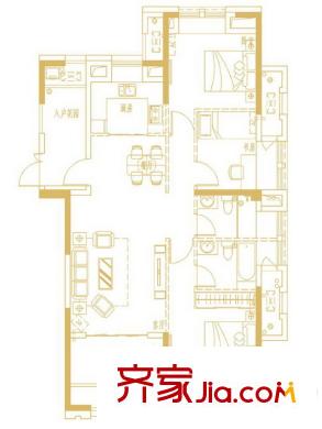 正榮潤(rùn)園戶型圖A1戶型圖 3室1廳2衛(wèi)1廚