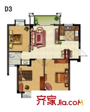 天水園 2室 戶型圖