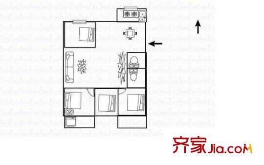 天水園 4室 戶型圖