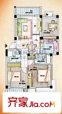 世紀(jì)金輝二期戶型圖3室2廳2衛(wèi)