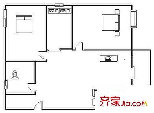 世紀(jì)金輝二期 2室 戶型圖