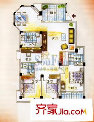 世紀(jì)金輝二期戶型圖4室2廳2衛(wèi)
