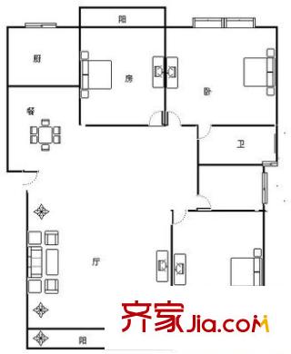 世紀(jì)金輝二期 3室 戶型圖