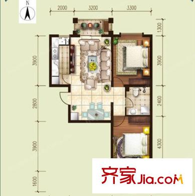 黃鸝小區(qū)戶型圖2室2廳 戶型圖 2室2廳1衛(wèi)1廚