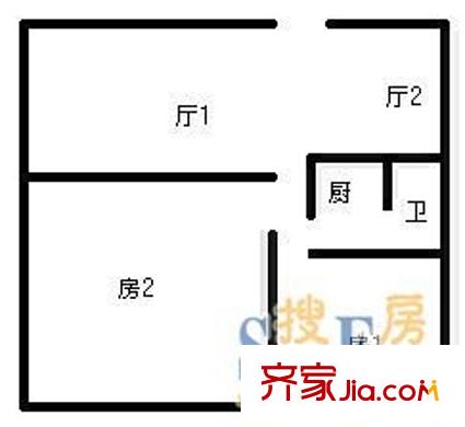 晉東花園 2室 戶型圖