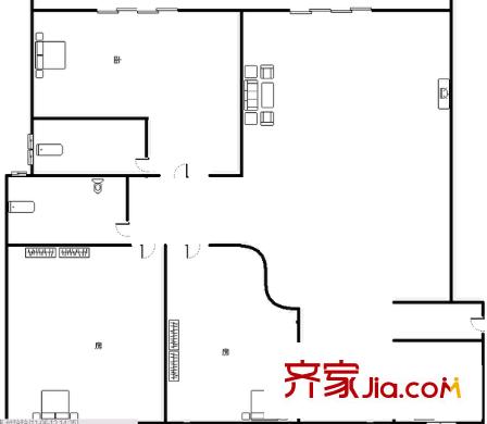 鳳翔大第 3室 戶型圖
