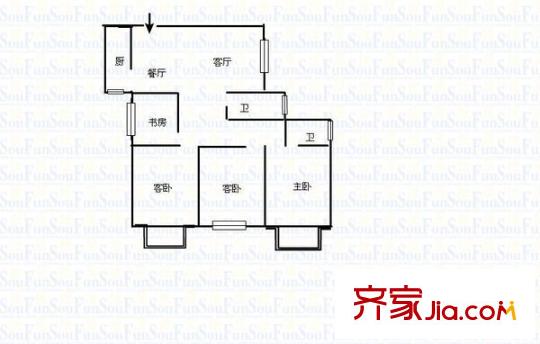 省直屏東小區(qū) 4室 戶型圖