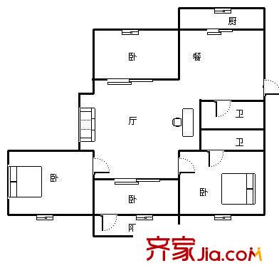 湖畔小區(qū) 4室 戶型圖