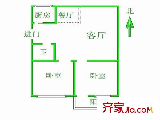 華慶花園 2室 戶型圖